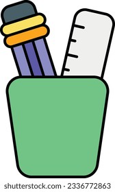 Stationery color outline icons design