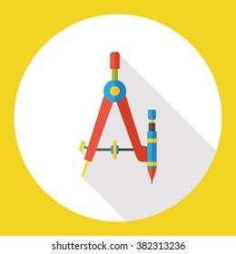 Stationery compasses flat icon