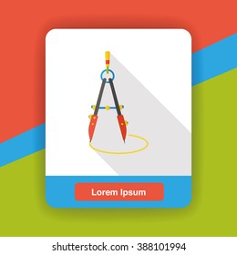 Stationery compasses flat icon