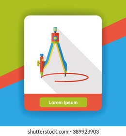 Stationery compasses flat icon