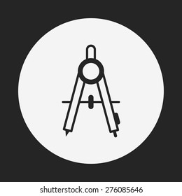 Stationery compasses icon