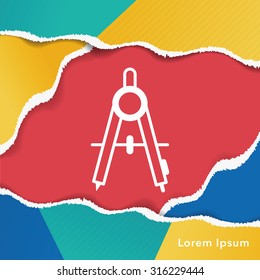 Stationery compasses icon