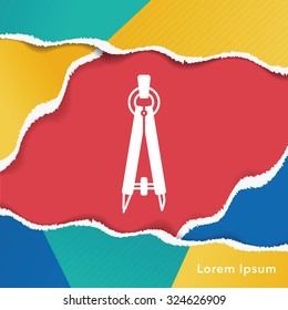 Stationery compasses icon