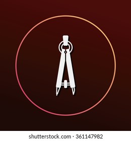 Stationery compasses icon