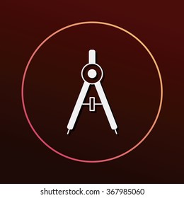 Stationery compasses icon