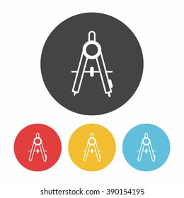 Stationery compasses icon