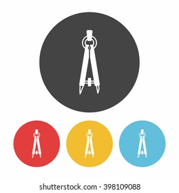 Stationery compasses icon