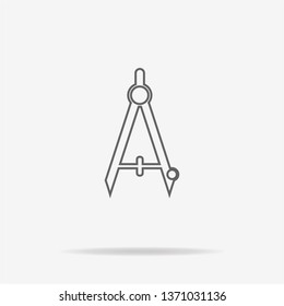 Stationery compasses icon. Vector concept illustration for design.