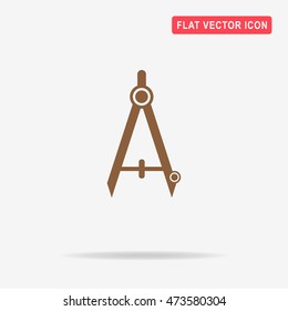 Stationery compasses icon. Vector concept illustration for design.