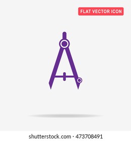 Stationery compasses icon. Vector concept illustration for design.
