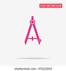 Stationery compasses icon. Vector concept illustration for design.