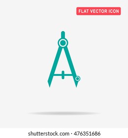 Stationery compasses icon. Vector concept illustration for design.