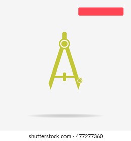 Stationery compasses icon. Vector concept illustration for design.