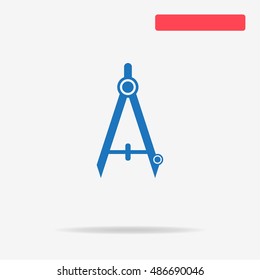 Stationery compasses icon. Vector concept illustration for design.