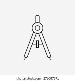 Stationery compasses line icon