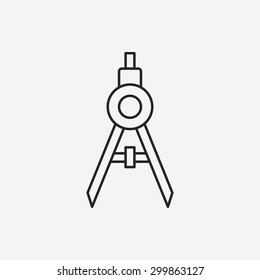 Stationery compasses line icon