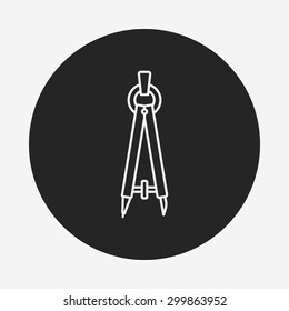 Stationery compasses line icon