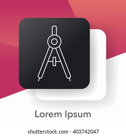 Stationery compasses line icon