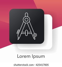 Stationery compasses line icon