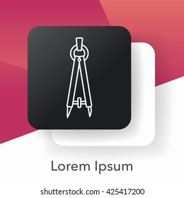 Stationery compasses line icon