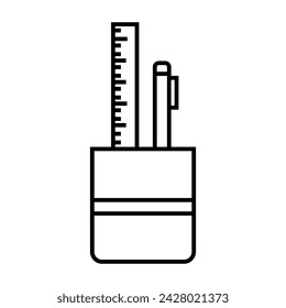 Stationery container flat icon, simple stationery container symbol