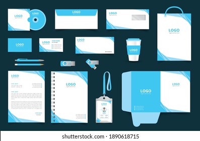 Stationery Corporate Brand Identity Design Set. Business Stationary Mockup Template. Fully Editable Eps10