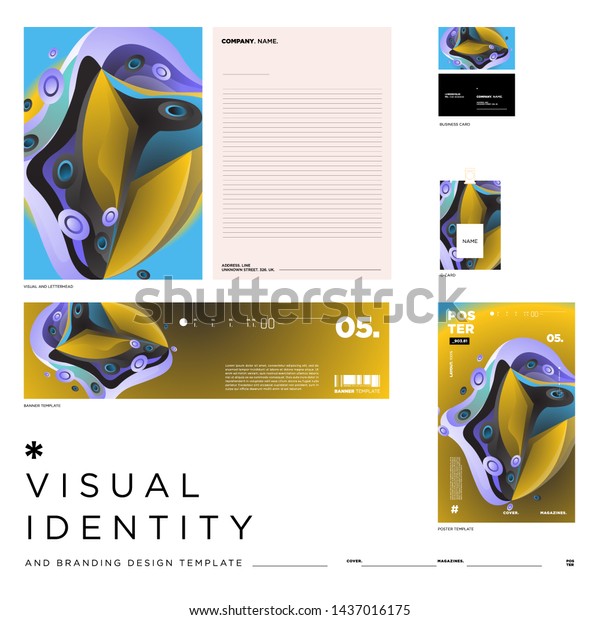 Download Stationery Corporate Brand Identity Mockup Set Stock Vector Royalty Free 1437016175