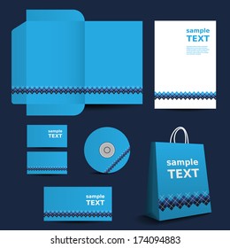 Stationery, Corporate Image Design with Checkered Pattern