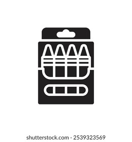 Stationery Crayons Filled Icon Vector Illustration
