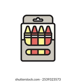Papelería Crayones Icon Ilustración vectorial
