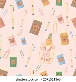 stationery cute pattern vector back to school