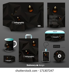 Stationery design black, eps10