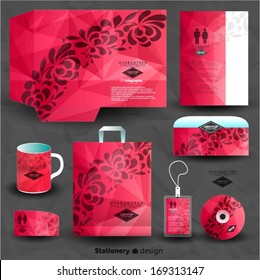 Stationery design with floral motif