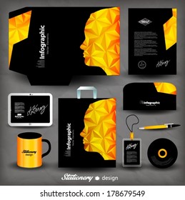 Stationery design identity template, geometric