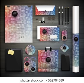Stationery design - identity template geometric-polygonal