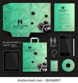 Stationery design, identity template, green
