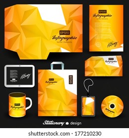 stationery design identity template. orange