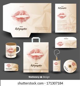 stationery design, kiss