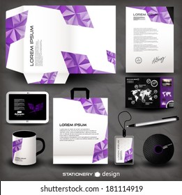 Stationery design, purple