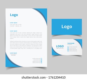 Stationery design set, Corporate identity template design, branding stationery and business letterhead style. full vector format