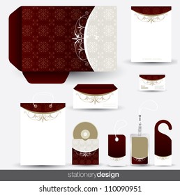 Stationery design set in editable vector format