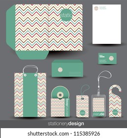 Stationery design set in editable vector format