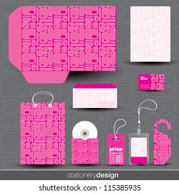 Stationery design set in editable vector format