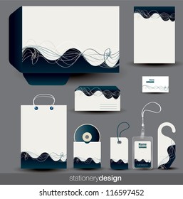 Stationery design set in editable vector format