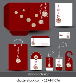 Stationery design set in editable vector format