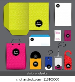 Stationery design set in editable vector format