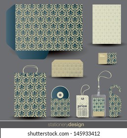 Stationery design set in editable vector format