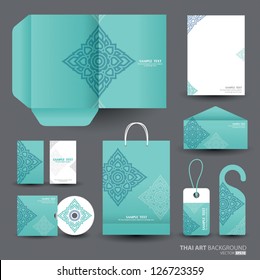 Stationery design set in vector format, Thai art Pattern