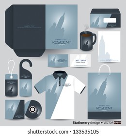 Stationery design set in vector format. Building concept.