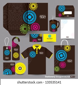 Stationery design set in vector format, African art.